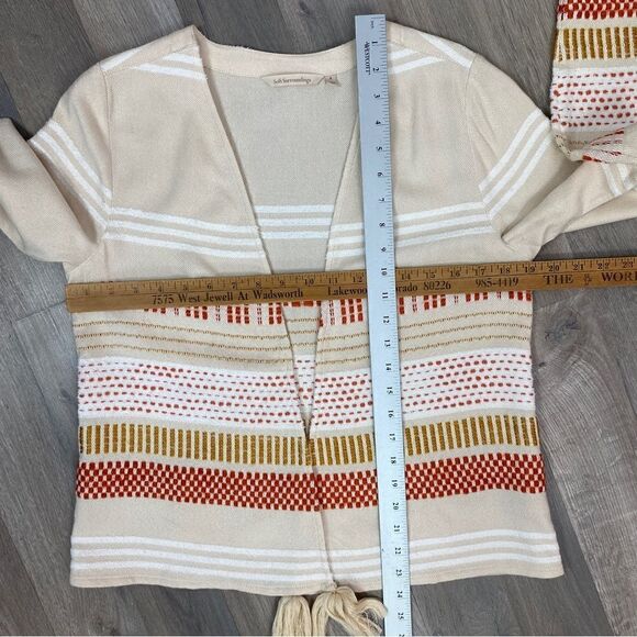 Soft Surroundings Juliet Woven Tasseled Cardigan Topper Jacket Beige Small - Picture 13 of 15
